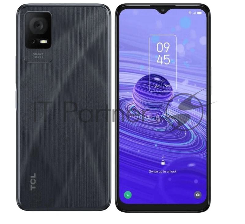 Смартфон TCL 405 Dark Grey, 6.6 720x1600, 4x2,0 ГГц+4x1,5 ГГц, 8 Core, 2GB RAM, 32GB, up to 512GB flash, 13Mpix+2Mpix/5Mpix, 2 Sim, 2G, 3G, LTE, BL v5.1, Wi-Fi, GPS, Type-C, 5000mAh, Android 12, 190g, 164,6 ммx75,4 ммx8,99 мм