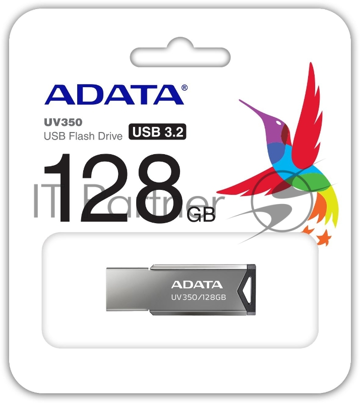 Флеш Диск A-Data 128Gb UV350 AUV350-128G-RBK USB3.0 серебристый