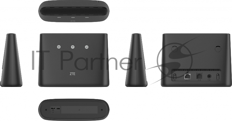 Интернет-центр ZTE MF293N 10/100/1000BASE-TX/3G/4G черный