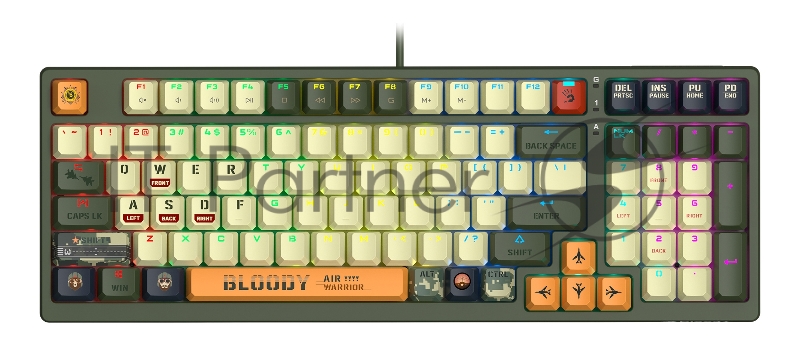 Клавиатура A4Tech Bloody S98 Aviator механическая зеленый USB for gamer LED (S98 AVIATOR)