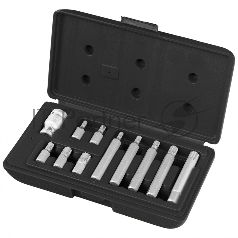 Набор бит SPLINE, шестигранный хвостовик 1 1/2, CrV, 10 мм, 11 пред.// Stels