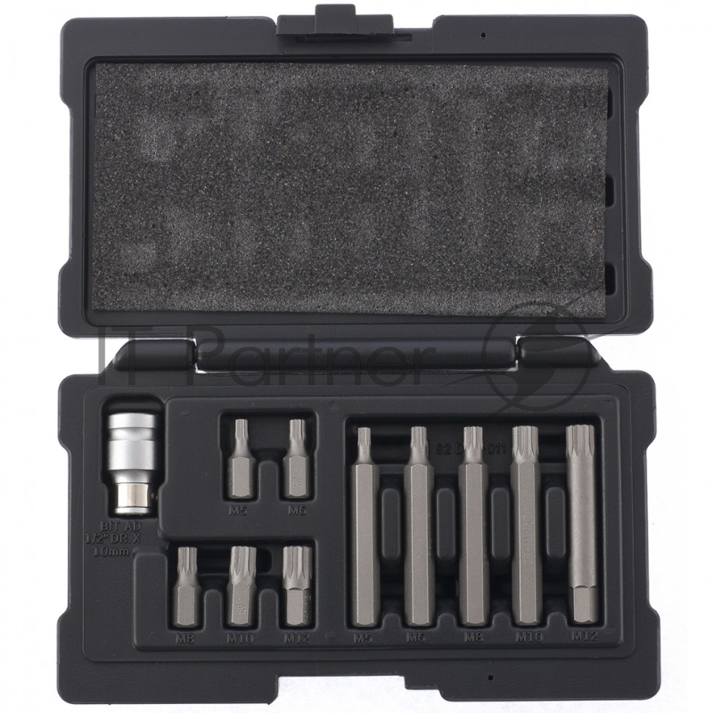 Набор бит SPLINE, шестигранный хвостовик 1 1/2, CrV, 10 мм, 11 пред.// Stels