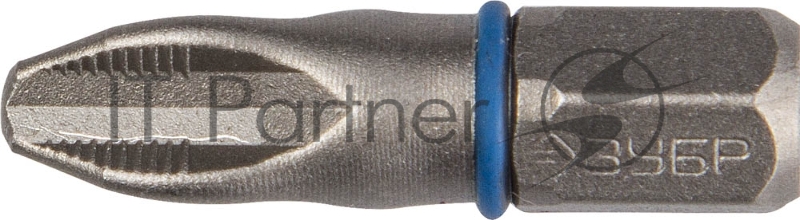 Биты ЗУБР ЭКСПЕРТ торсионные кованые, обточенные, хромомолибденовая сталь, тип хвостовика C 1/4, PH3, 25мм, 2шт