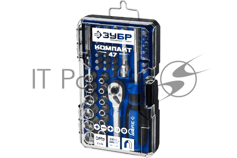Компакт-47 набор: отвертка-битодержатель с насадками 47 шт ЗУБР