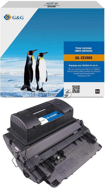 Картридж лазерный G&G GG-CE390X черный (24000стр.) для HP LJ Enterprise 600 M602n/M603n/M4555f MFP