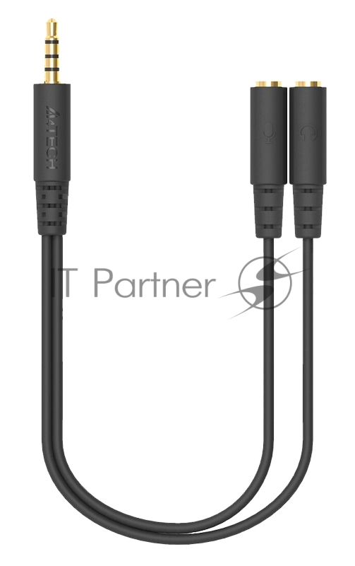Адаптер аудио A4Tech AD-3P 2xJack 3.5 (f)/Jack 3.5 (m) 0.2м. черный