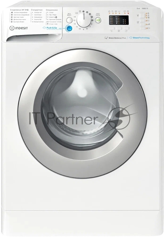 Стиральная машина Indesit BWSA 61051 WSV RU класс: A+ загр.фронтальная макс.:6кг белый