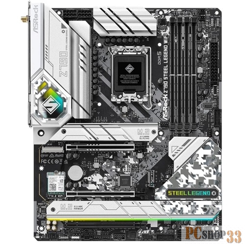 Материнская плата ASROCK Z790 STEEL LEGEND WIFI, LGA1700, Z790, 4*DDR5, HDMI+DP, 8xSATA3 6.0, M.2 Socket, 12xUSB 3.2,3xUSB2.0, Type-C, ATX 90-MXBKD0-A0UAYZ