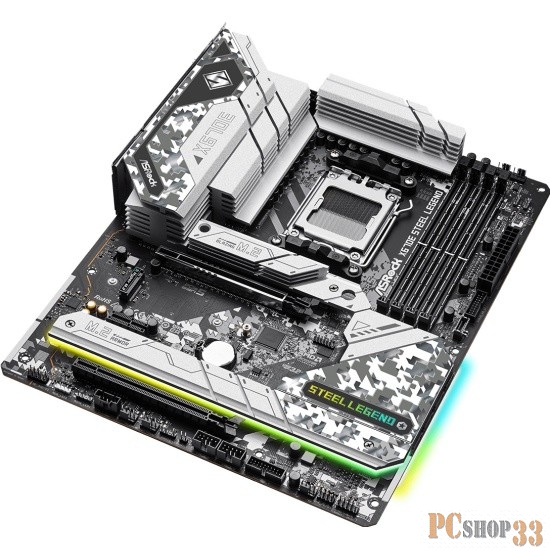 Материнская плата ASROCK X670E STEEL LEGEND, AM5, X670, 4*DDR5, HDMI+DP, 4xSATA3 6.0, M.2 Socket, RAID, 6xUSB 3.2, 4xUSB 2.0, Type-C, ATX 90-MXBJ40-A0UAYZ