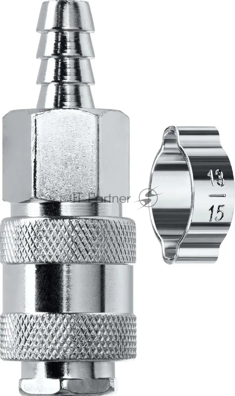 Переходник штуцер елочка 10 мм - рапид муфта, с хомутом KRAFTOOL