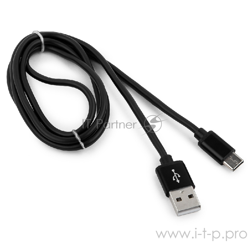 Кабель Cablexpert Кабель USB 2.0 CC-S-USBC01Bk-1M, AM/Type-C, серия Silver, длина 1м, черный, блистер