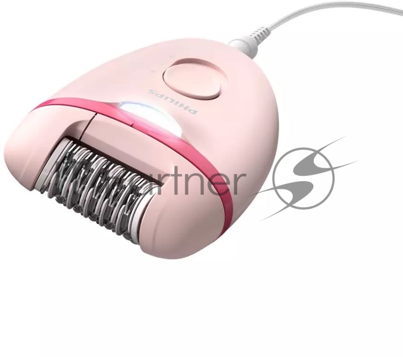 Эпилятор Philips BRE285/00 скор.:2 насад.:5 от электр.сети белый/розовый