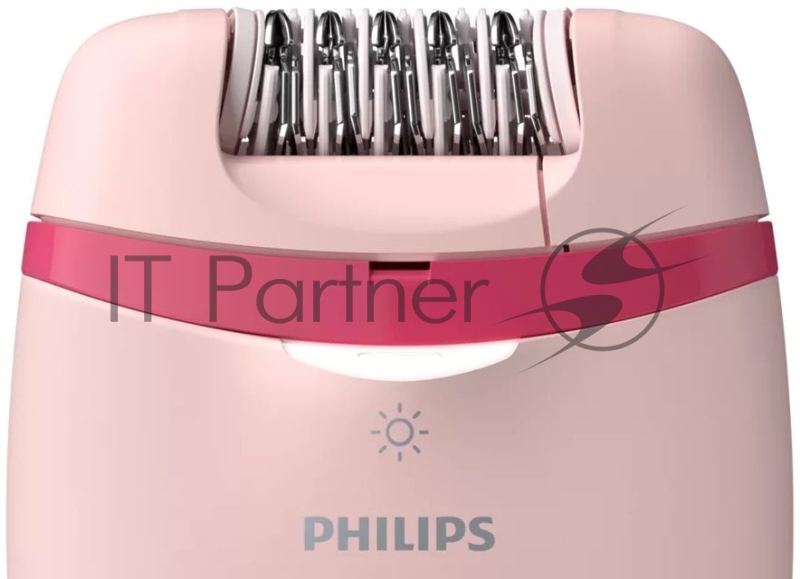 Эпилятор Philips BRE285/00 скор.:2 насад.:5 от электр.сети белый/розовый