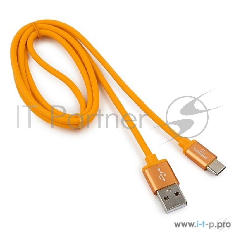 Кабель Cablexpert Кабель USB 2.0 CC-S-USBC01O-1M, AM/Type-C, серия Silver, длина 1м, оранжевый, блистер