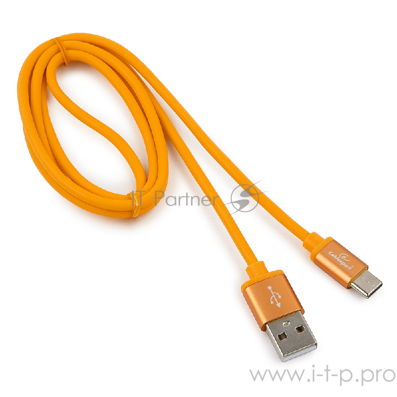 Кабель Cablexpert Кабель USB 2.0 CC-S-USBC01O-1M, AM/Type-C, серия Silver, длина 1м, оранжевый, блистер