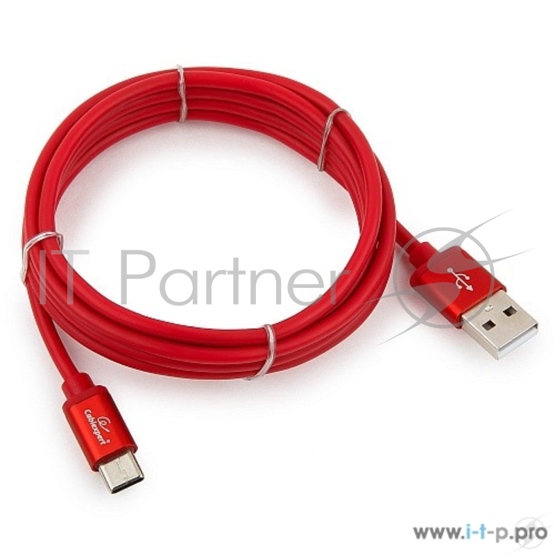 Кабель Cablexpert Кабель USB 2.0 CC-S-USBC01R-1.8M, AM/Type-C, серия Silver, длина 1.8м, красный, блистер