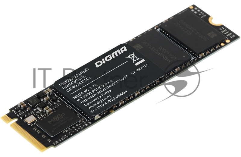 Накопитель SSD Digma PCI-E 3.0 x4 2Tb DGSM3002TM23T Mega M2 M.2 2280