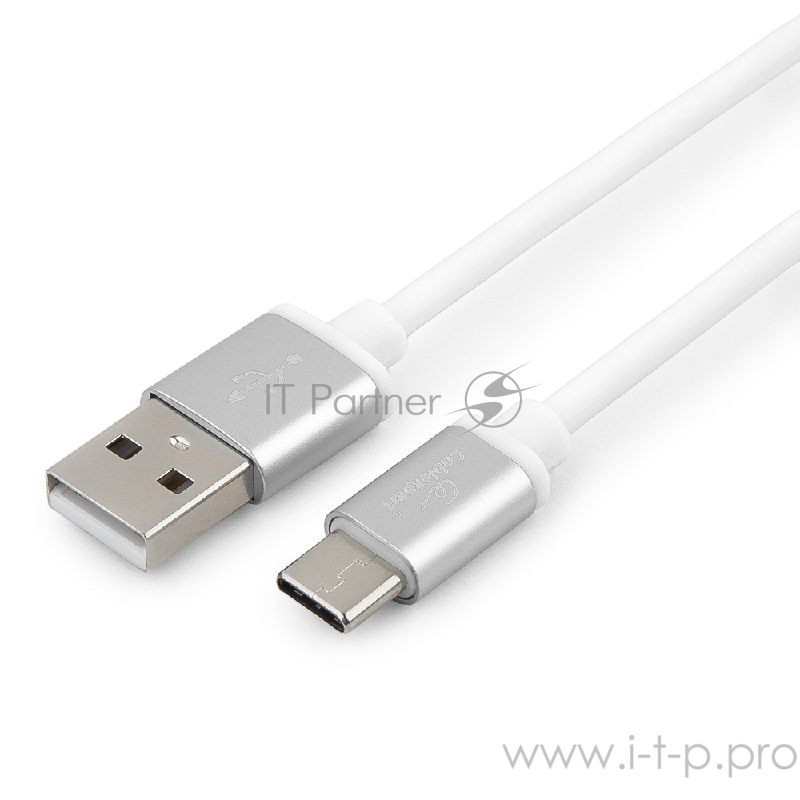 Кабель Cablexpert Кабель USB 2.0 CC-S-USBC01W-3M, AM/Type-C, серия Silver, длина 3м, белый, блистер