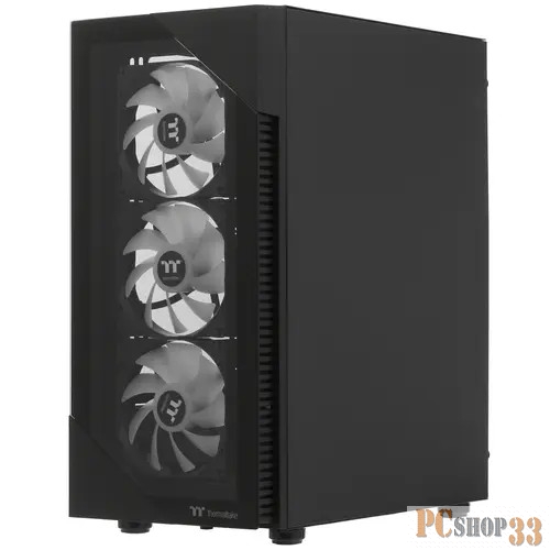 Корпус Thermaltake View 200 TG ARGB CA-1X3-00M1WN-00 /Black/Win/SPCC/Tempered Glass*1/120mm ARGB Lite Fan*3/Brown Box