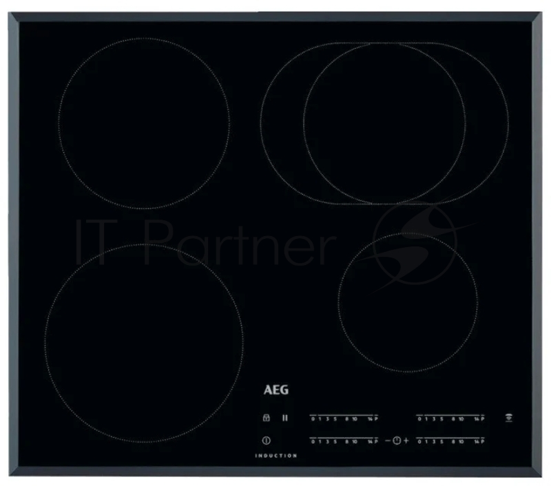Встраиваемая индукционная панель AEG IKB64410FB индукционная, 60 см, 4 конфорки, сенсорное управление, черный цвет