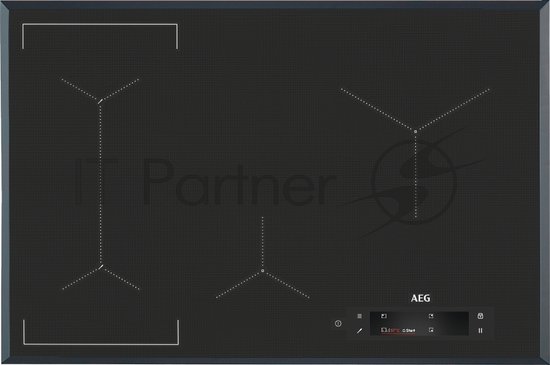 Встраиваемая индукционная панель AEG IAE84881FB индукционная, цвет: Темно-серый, 3-хступенчатая индикация остаточного тепла,акустический сигнал (вкл/выкл), Функция Booster, зона объединения Bridge, автоматика закипания, блокировка от детей, блокиров