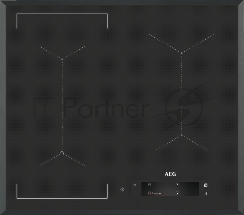 Встраиваемая индукционная панель AEG IAE64843FB индукционная, цвет: Темно-серый, индивидуальный слайдер для каждой зоны нагрева, 3-хступенчатая индикация остаточного тепла,акустический сигнал (вкл/выкл), Функция Booster, зона объединения Bridge, авт