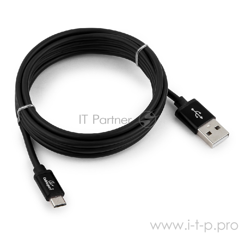Кабель Cablexpert Кабель USB 2.0 CC-S-mUSB01Bk-1.8M, AM/microB, серия Silver, длина 1.8м, черный, блистер