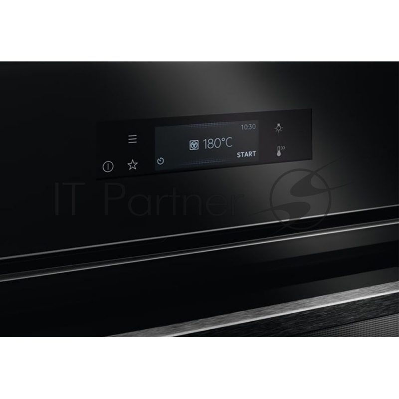 Встраиваемая электрическая духовка AEG BPE742380B AssistedCook, основной цвет - чёрный, сенсорное управление, ЖК-дисплей, электронное регулирование времени и температуры, будильник, таймер отключения, отложенный старт, хромированные направляющие из