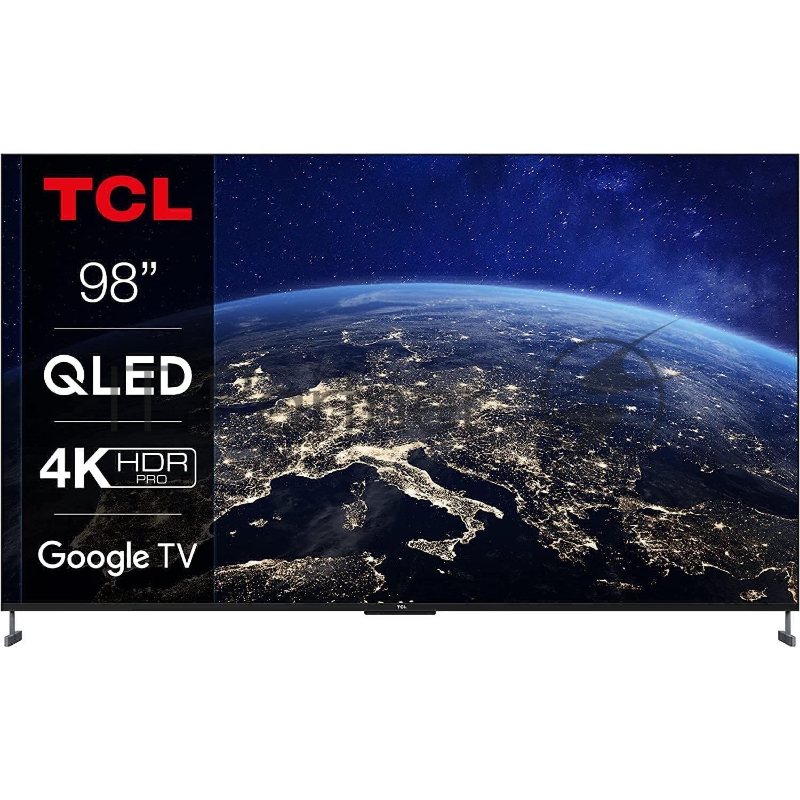 Телевизор ЖК 98 TCL/ 98, QLED 4K, GoogleTV, PQI 3700, HDR Premium, DVB-T2/C/S2, 120 Гц, 2.1 ONKYO 2х15Вт+20Вт, 4 HDMI, 2 USB, BLACK