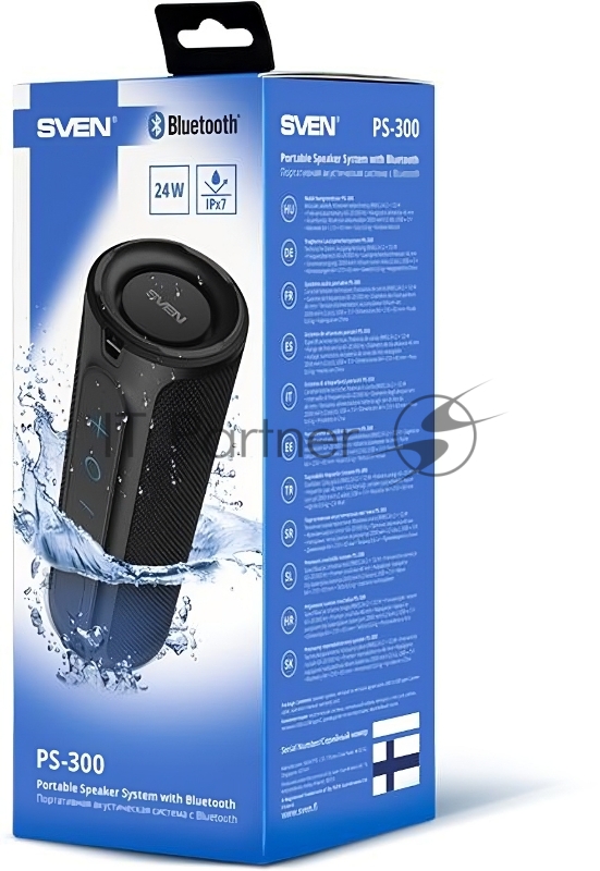 Колонка порт. Sven АС PS-300 черный 24W 2.0 BT/USB (SV-021221)