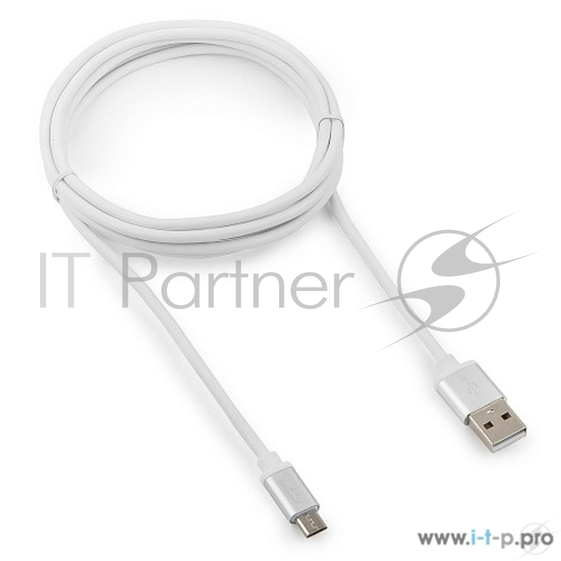 Кабель Cablexpert Кабель USB 2.0 CC-S-mUSB01W-1.8M, AM/microB, серия Silver, длина 1.8м, белый, блистер