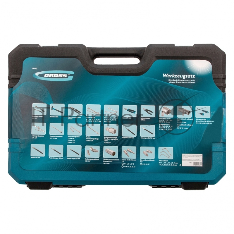 Набор инструментов 115 пред. , 120 зубьев, CrV, 1/4, 1/2// Gross