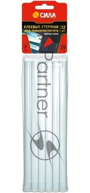 Стержень клеевой для термопистолета прозрачные 7х200мм (уп.12шт) СИЛА Б0057686
