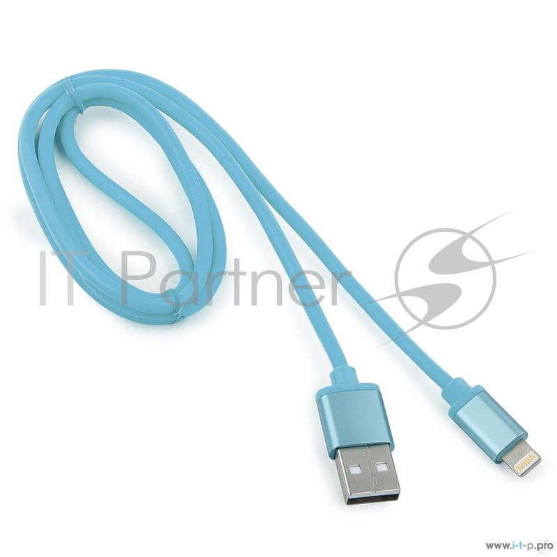 Кабель Cablexpert Кабель для Apple CC-S-APUSB01Bl-1M, AM/Lightning, серия Silver, длина 1м, синий, блистер