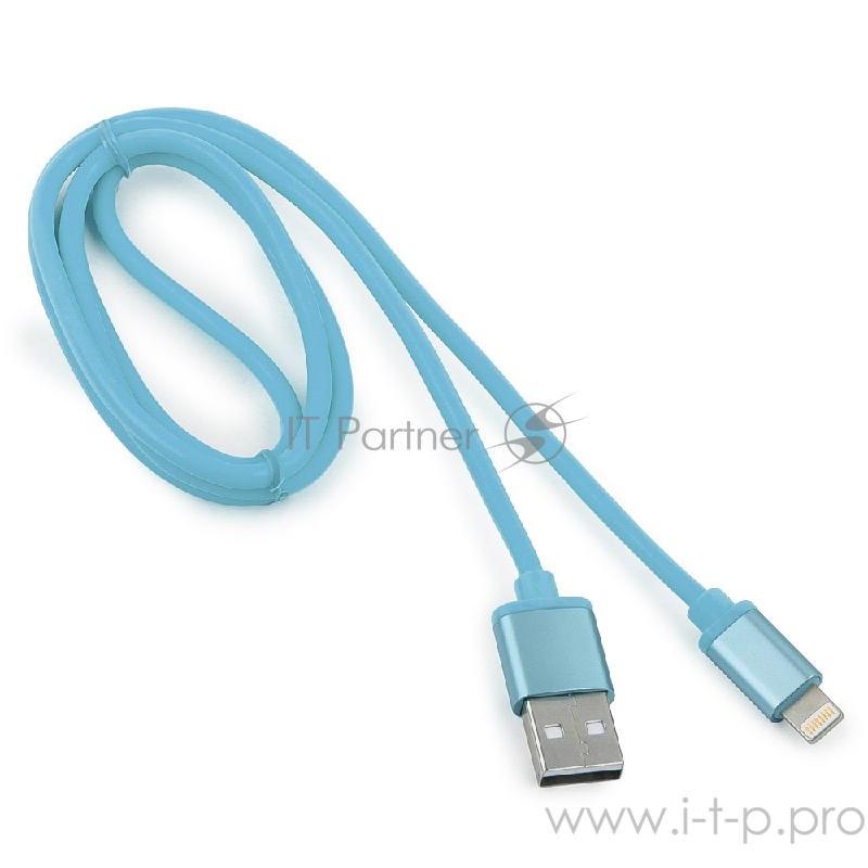 Кабель Cablexpert Кабель для Apple CC-S-APUSB01Bl-1M, AM/Lightning, серия Silver, длина 1м, синий, блистер