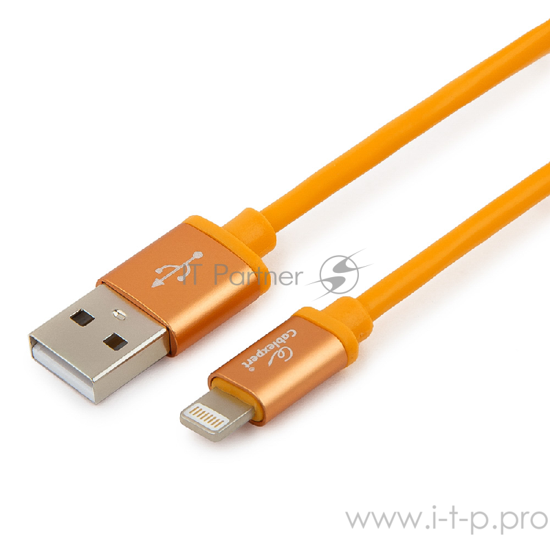 Кабель Cablexpert Кабель для Apple CC-S-APUSB01O-1M, AM/Lightning, серия Silver, длина 1м, оранжевый, блистер