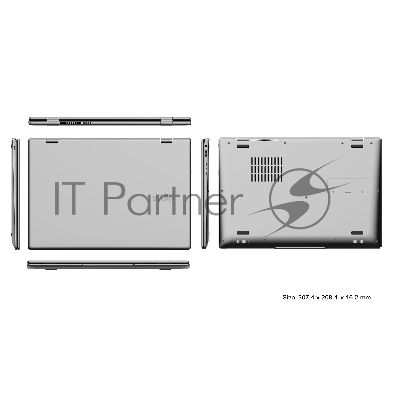 Ноутбук HIPER SLIM 360 13.3(1920x1080 (матовый) IPS)/Touch/Intel Core i5 1235U(1.3Ghz)/16384Mb/512SSDGb UHD Graphics/Cam/WiFi/38WHr/war 1y/1.26kg/Silver/DOS + 360, Metall Body, подстветка клав.