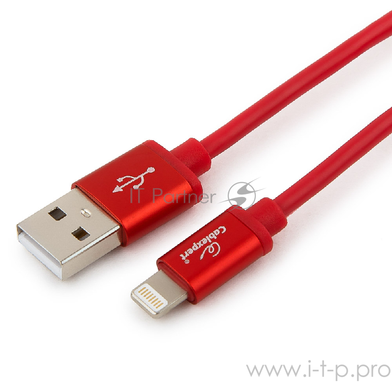 Кабель Cablexpert Кабель для Apple CC-S-APUSB01R-1.8M, AM/Lightning, серия Silver, длина 1.8м, красный, блистер