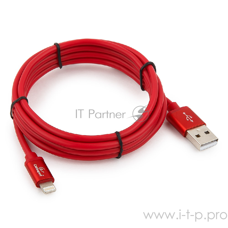 Кабель Cablexpert Кабель для Apple CC-S-APUSB01R-1.8M, AM/Lightning, серия Silver, длина 1.8м, красный, блистер