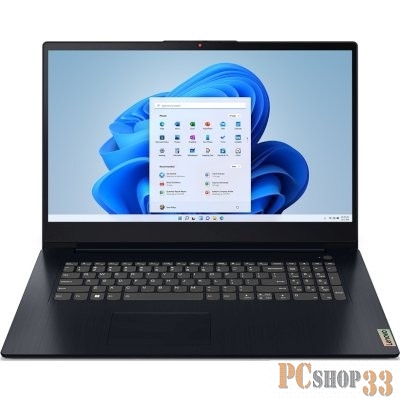 Ноутбук Lenovo IdeaPad 3 17IAU7 17.3(1920x1080 IPS)/Intel Core i3 1215U(1.2Ghz)/8192Mb/512SSDGb/ UHD Graphics/Cam/BT/WiFi/38WHr/war 1y/2.04kg/abyss blue/noOS + 65W, RU kbd