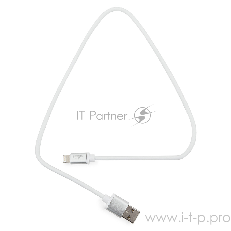 Кабель Cablexpert Кабель для Apple CC-S-APUSB01W-0.5M, AM/Lightning, серия Silver, длина 0.5м, белый, блистер