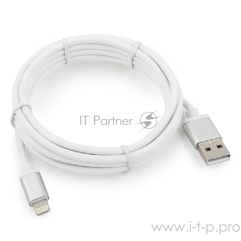 Кабель Cablexpert Кабель для Apple CC-S-APUSB01W-1M, AM/Lightning, серия Silver, длина 1м, белый, блистер