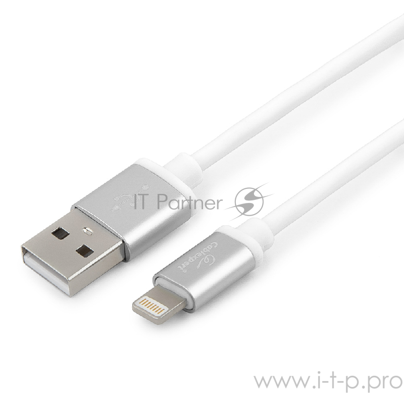 Кабель Cablexpert Кабель для Apple CC-S-APUSB01W-1M, AM/Lightning, серия Silver, длина 1м, белый, блистер