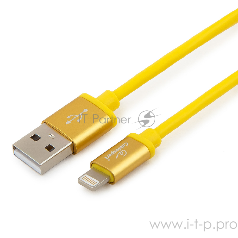 Кабель Cablexpert Кабель для Apple CC-S-APUSB01Y-1M, AM/Lightning, серия Silver, длина 1м, желтый, блистер
