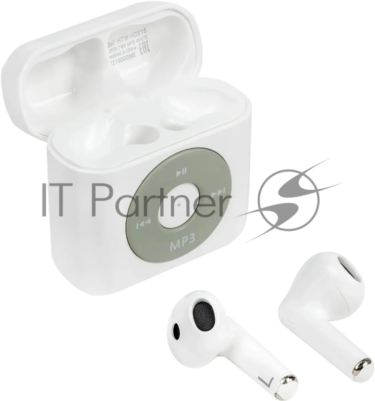 Гарнитура вкладыши Hiper TWS MP3 HDX15 белый беспроводные bluetooth в ушной раковине (HTW-HDX15)