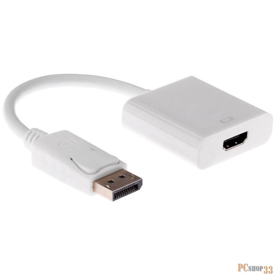 Переходник ORIENT Кабель-адаптер C306, DisplayPort M - HDMI F, длина 0.2 метра, белый (30306)