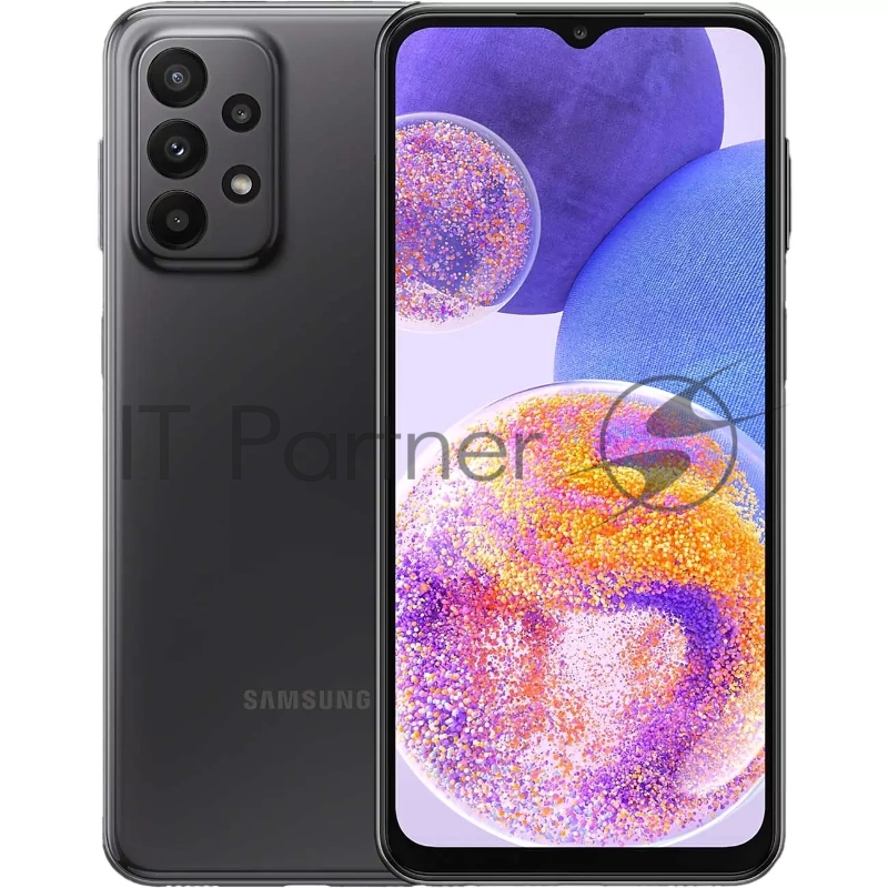 Смартфон Samsung SM-A235F Galaxy A23 128Gb 6Gb черный 3G 4G 2Sim 6.6 1080x2408 Android 12 50Mpix 802.11 a/b/g/n/ac NFC GPS microSD max1024Gb