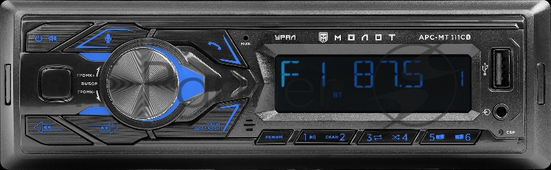 Автомагнитола Ural Молот АРС-МТ 111С 1DIN 4x25Вт