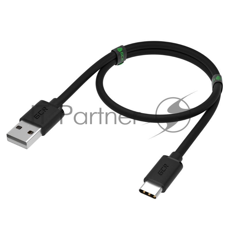 Кабель Greenconnect QC 1.0m, TypeC, быстрая зарядка, черный TPE, черные коннекторы, 28/22 AWG, GCR-52726