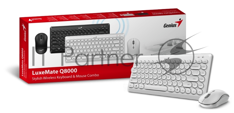 Комплект беспроводной Genius LuxeMate Q8000 (клавиатура LuxeMate Q8000/k + мышь LuxeMate Q8000/m ), White